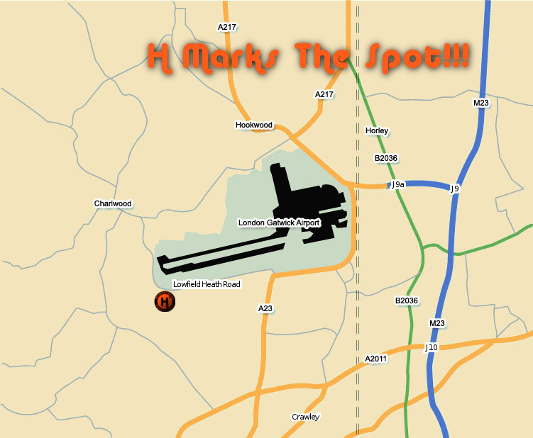 Hawkerwood Hovercraft Gatwick Map